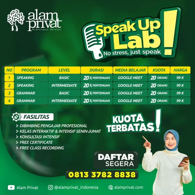 Kelas Online Kursus Bicara Inggris 2026